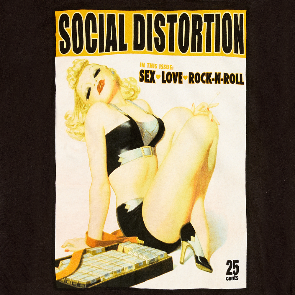 Cigarette Girl Women's Black Tee Graphic Detail