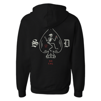 Skelly Spade Zip Hoodie Back