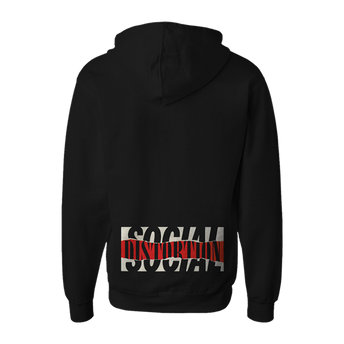 Torn Logo Zip Hoodie Back