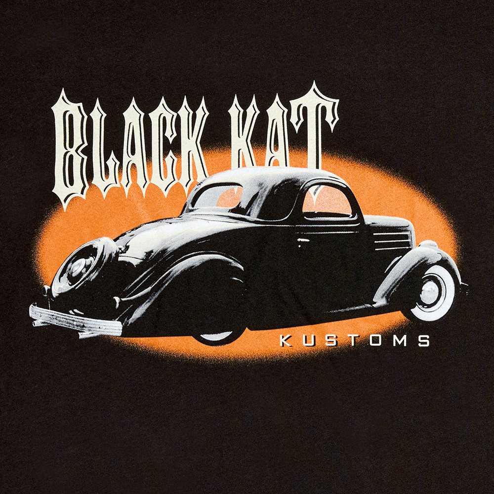 Black Kat Kustoms Vintage Car Tee Graphic Detail