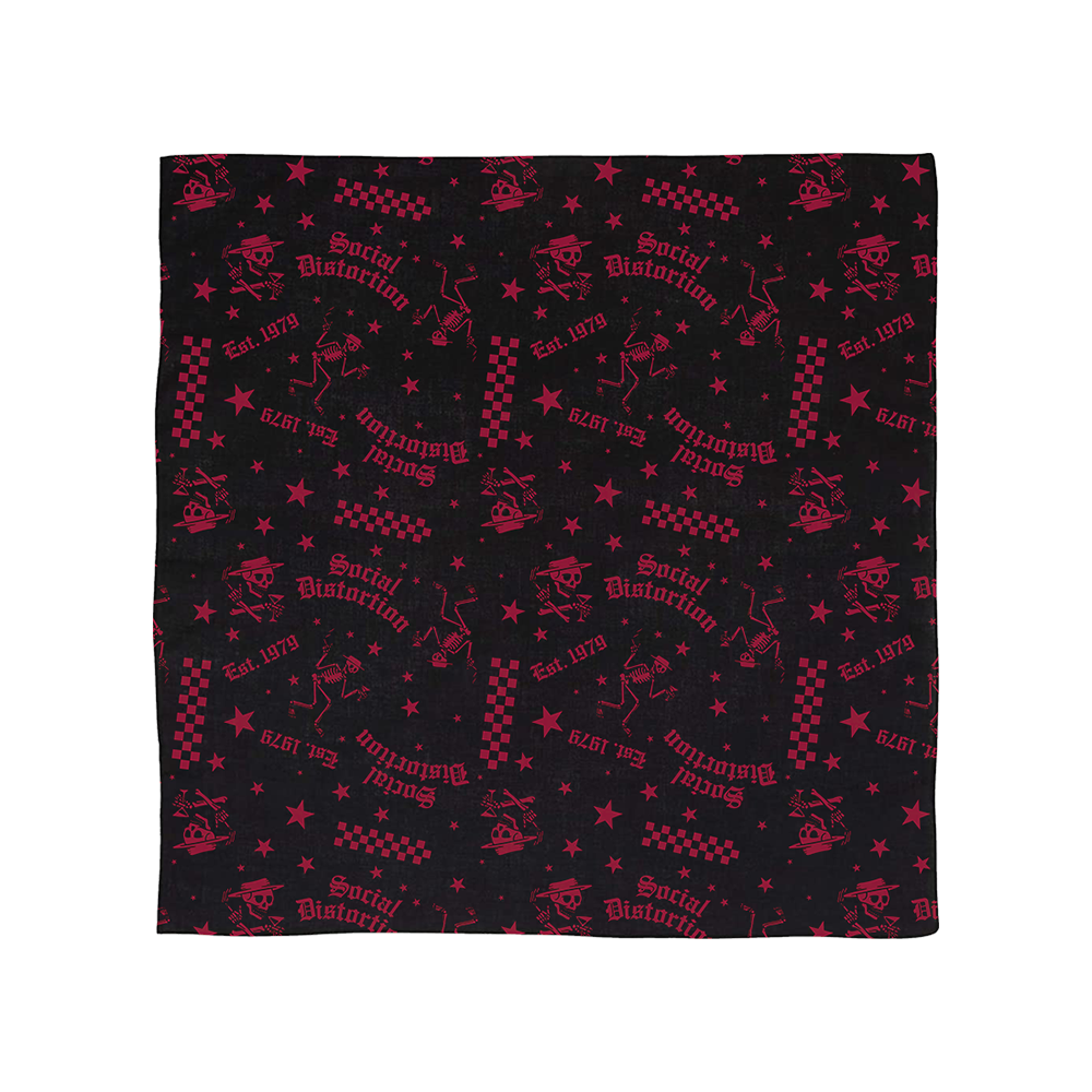 Checker Skelly Bandana