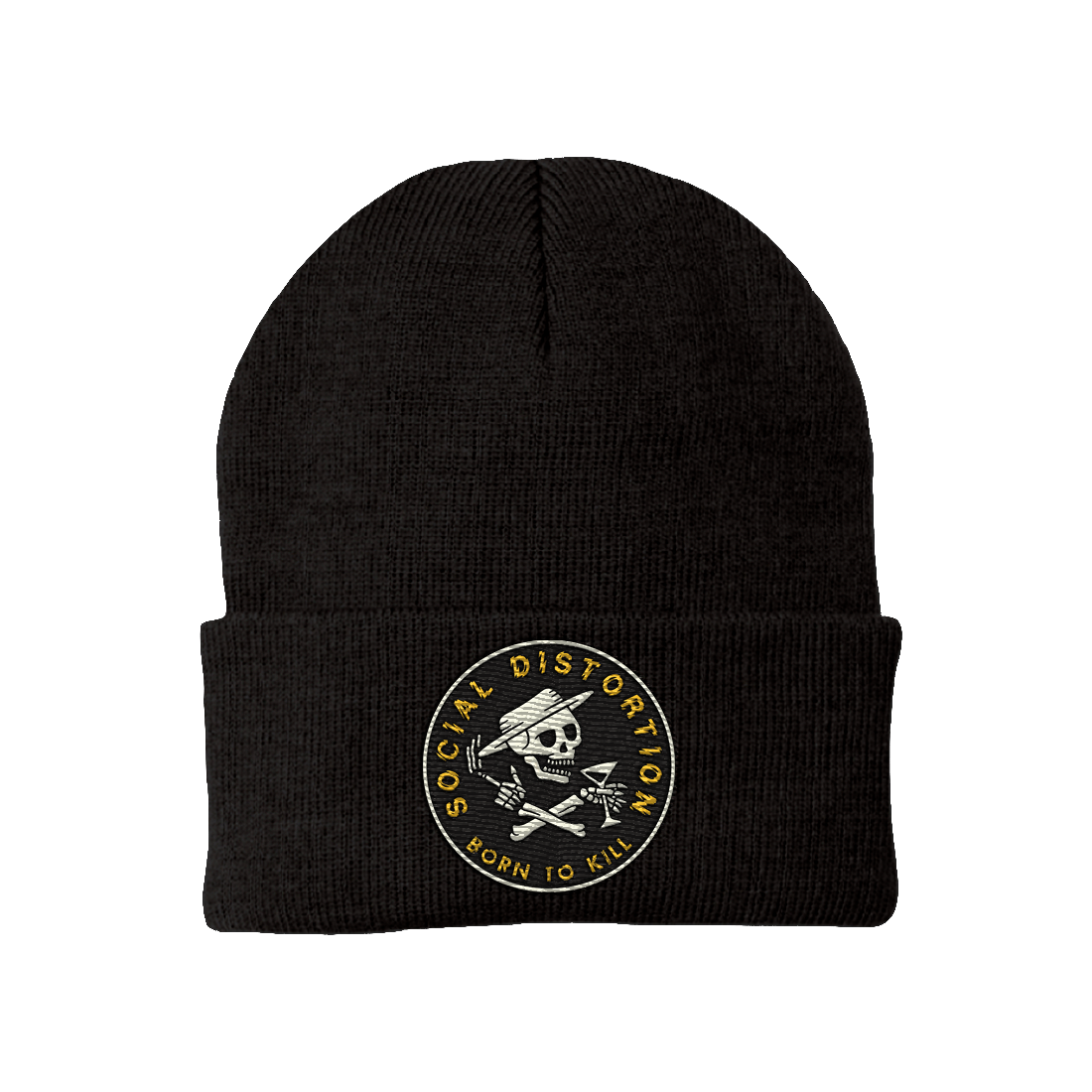 Born To Kill Crossed Skelly Emblem Beanie