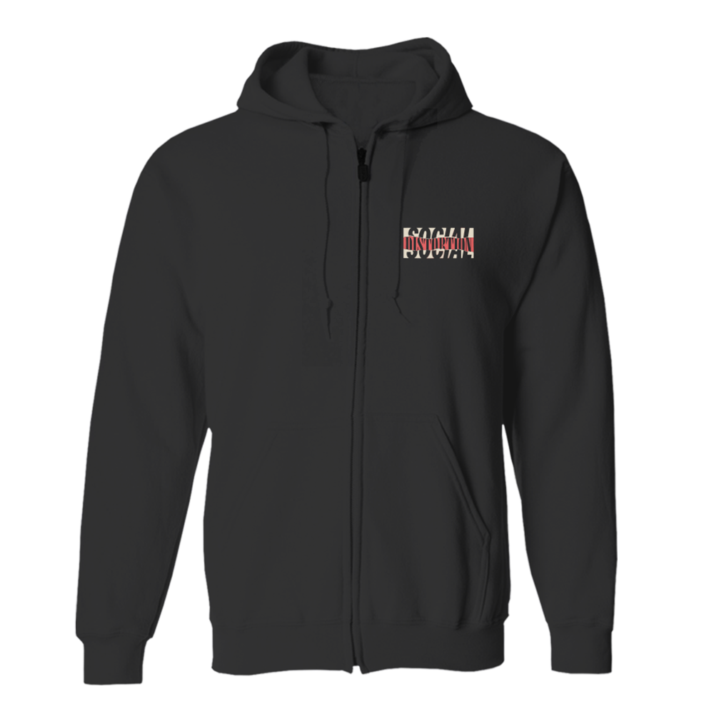 Torn Logo Holiday Pinup Zip Hoodie Front