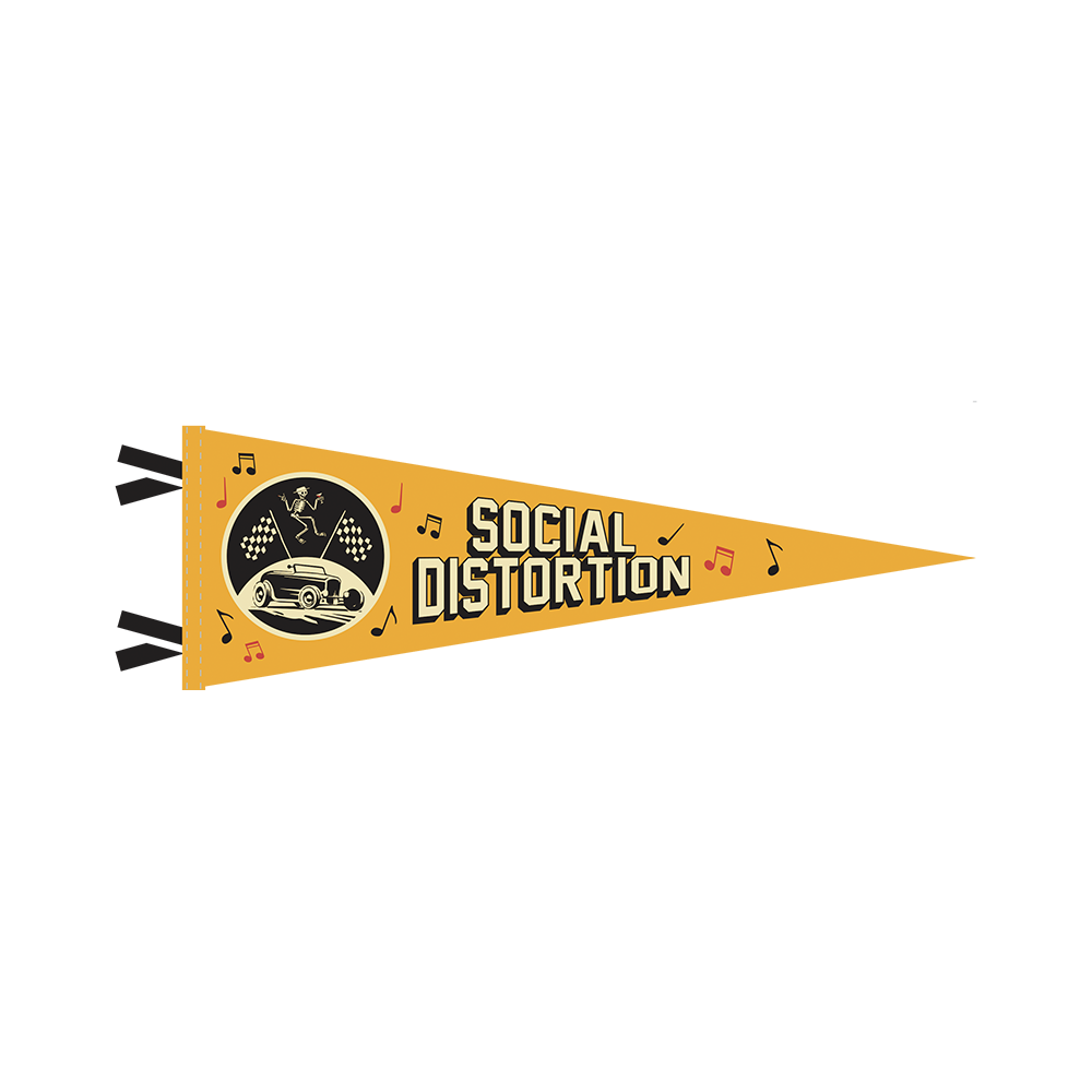 Oxford Pennant Yellow Hot Rod Flag